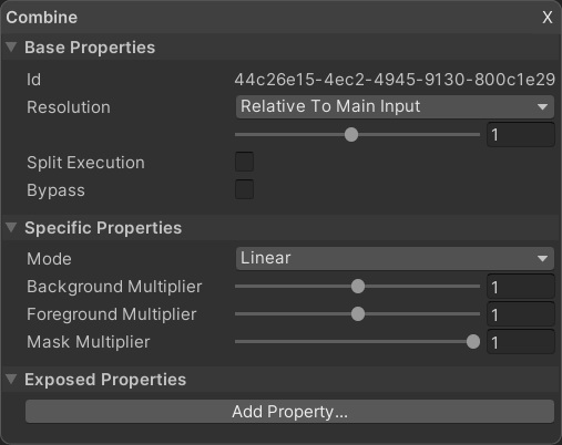 Vista Graph Editor Properties view showing settings for the selected node