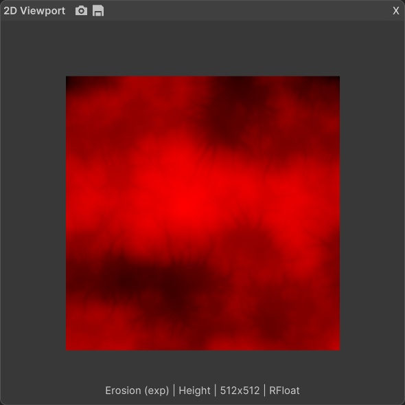 Vista Graph Editor 2D viewport showing a red biome mask texture preview with editable polygon points