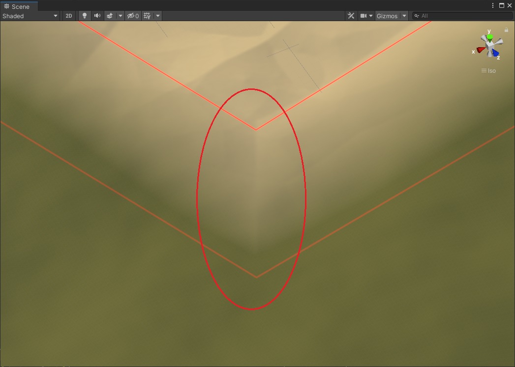 A hard-edged biome transition caused by the raw anchor mask shape