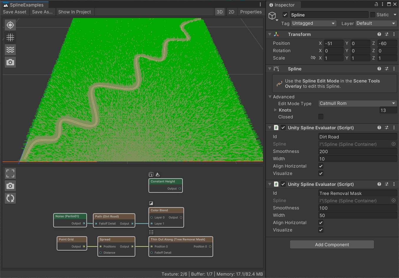 Spline Tree Adding proper Spline Evaluators | Vista